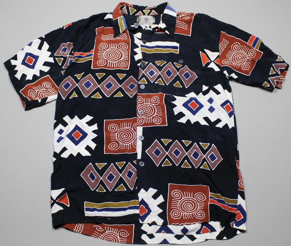 The Territory Ahead Shirt Mens XL Multicolor Tribal Rayon Button Hawaiian